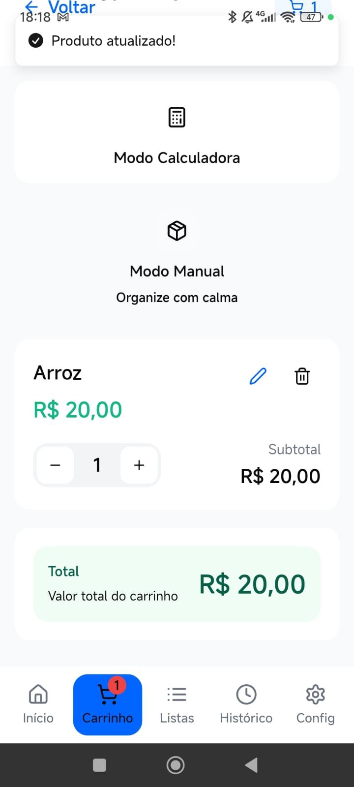 Protótipo inicial — fluxo de itens